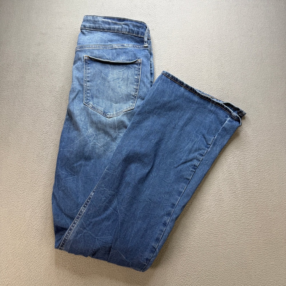 Old Navy FitsYou Extra High-Rise Flare Jeans Women 14-18 Blue Cotton Stretch